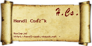 Hendl Csák névjegykártya